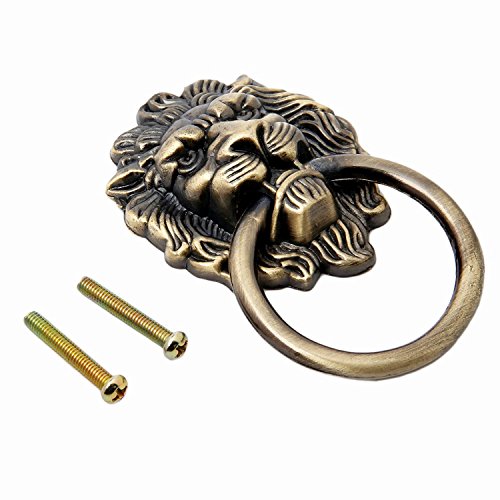 10 pomos de armario de bronce antiguo con tiradores de cajón para puerta, perilla, armario, tirones de dibujos animados, cabeza de león