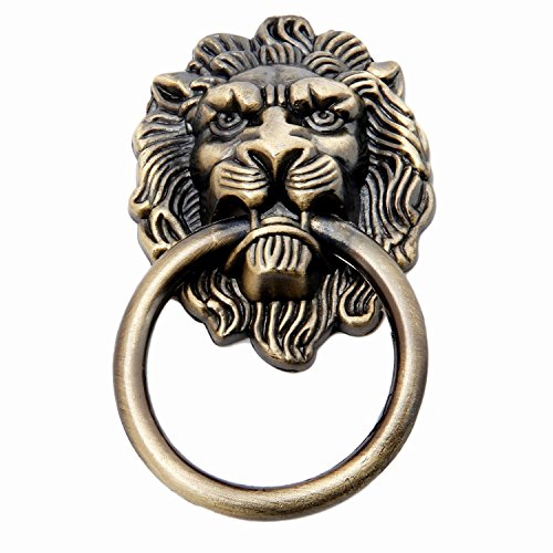 10 pomos de armario de bronce antiguo con tiradores de cajón para puerta, perilla, armario, tirones de dibujos animados, cabeza de león