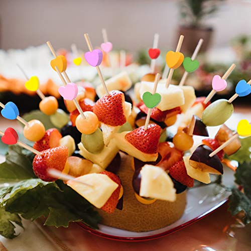 100 piezas Palos de Cóctel, Palillos para Cócteles, para Cócteles Pasteles Barbacoas Fiesta y Boda Decoración (Amor)