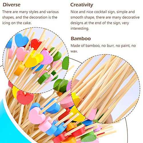 100 piezas Palos de Cóctel, Palillos para Cócteles, para Cócteles Pasteles Barbacoas Fiesta y Boda Decoración (Amor)