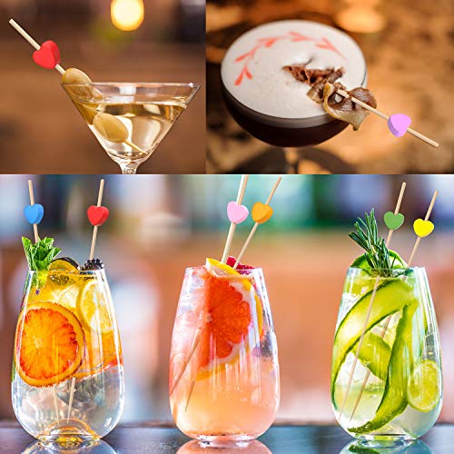 100 piezas Palos de Cóctel, Palillos para Cócteles, para Cócteles Pasteles Barbacoas Fiesta y Boda Decoración (Amor)