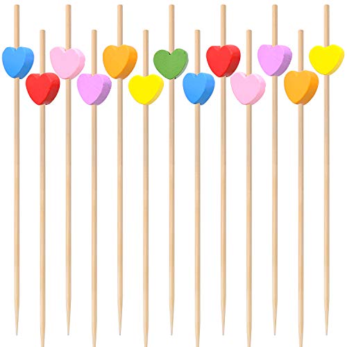 100 piezas Palos de Cóctel, Palillos para Cócteles, para Cócteles Pasteles Barbacoas Fiesta y Boda Decoración (Amor)