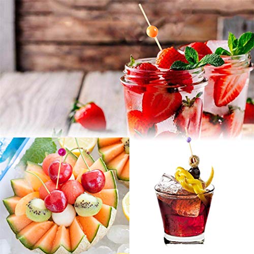 200 Palitos Cócteles Mezclador Cóctel Bambú Frutas para Barbacoa Fiesta, San valentín Boda Fiesta Coctelería Pinchos Boda Fiesta
