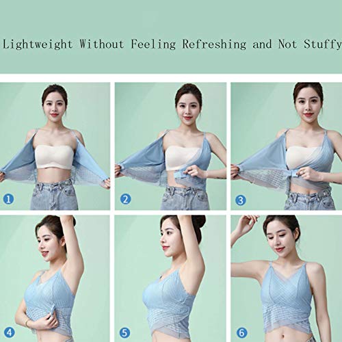 2021 New Sexy Sling Breast Wrap Chest Lace Crossable Underwear Camisole Vest Thin Slim Beautiful Back Adjustable Easy Wear (Black)