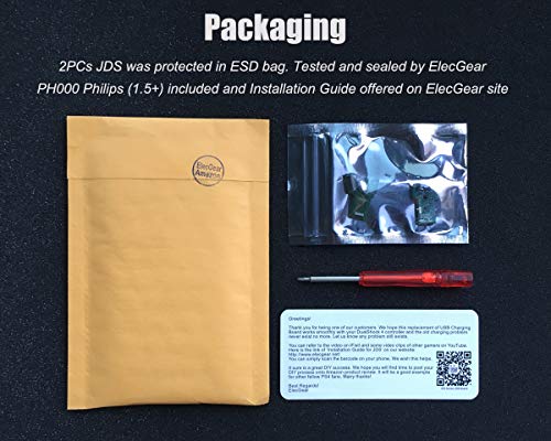 2PCs JDS-040 Replacement Placa Controlador Conectores de Carga Micro USB para Mando PS4, Tarjeta Micro del Cargador de Batería del USB Parte Adaptador, Flex Cable - PlayStation DualShock Controller