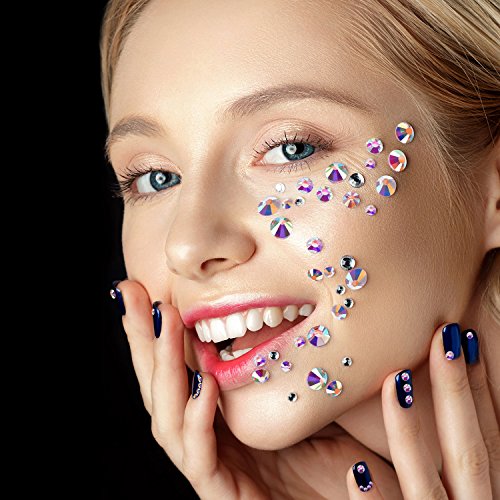 3456 Cristales AB de Uña Diamantes de Imitación de Arte de Uña Cuentas Redondas Gemas Planas Piedras 6 Tamaños para Artesanía Maquillaje de Ojo Ropa Zapatos (Cristal AB, Mezclados SS4 5 6 8 10 12) 