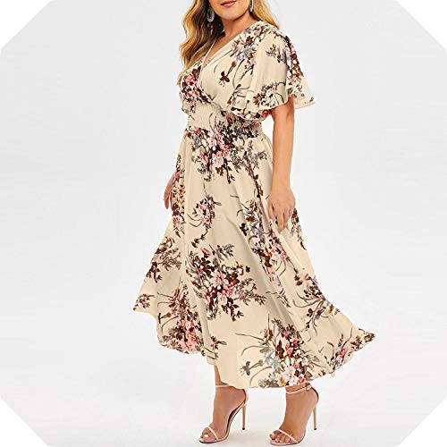 &35 Vestido floral de tamaño grande para mujer, vestido de manga corta, vestido de mujer, vestido de manga corta, vestido de mujer ETE 2018 - - XX-Large