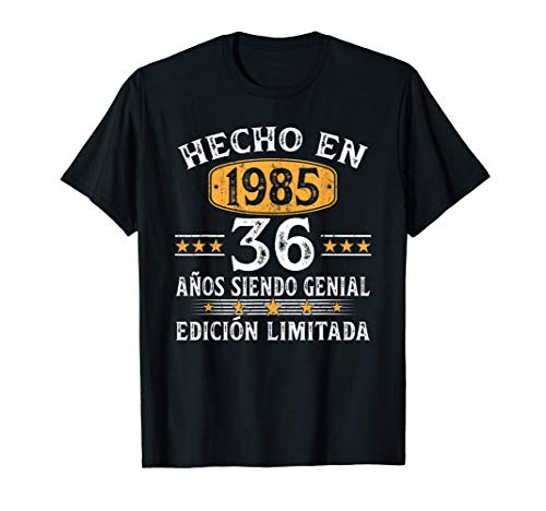 36 Años Cumpleaños Regalo Para Hombre Mujer Hecho En 1985 Camiseta