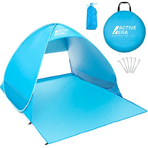 Active Era Tienda de Playa Pop-Up. Desplegable Instantánea para 2 personas - Con FPS 50+ para Protección Solar UV - Incluye Bolsa de Viaje & Piquetas para Tienda