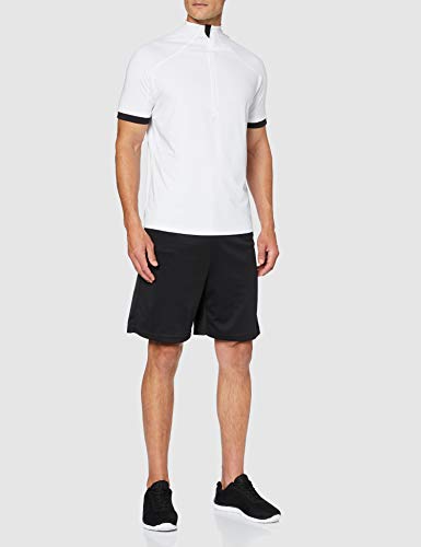 Activewear Camiseta Ciclismo de Manga Corta Hombre, Blanco (White/Black), Medium