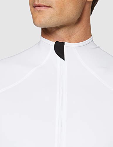 Activewear Camiseta Ciclismo de Manga Corta Hombre, Blanco (White/Black), Medium