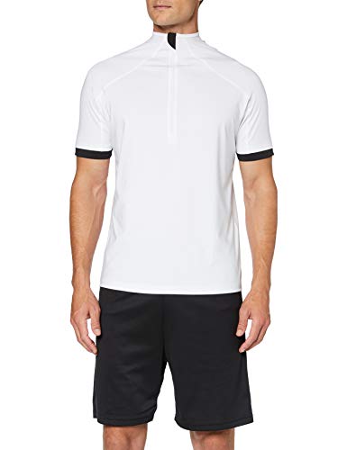 Activewear Camiseta Ciclismo de Manga Corta Hombre, Blanco (White/Black), Medium