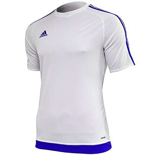 adidas Estro 15 JSY - Camiseta para hombre, color blanco/azul, talla S