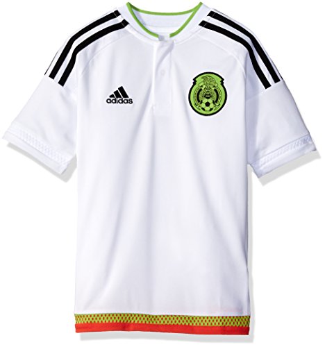 Adidas Soccer Youth Mexico jersey, Small, White/black