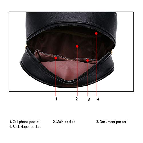 AINUOEY Mujer Bolsos Mochila Vestir Antirobo Pequeña Casual Bandolera Cuero Hombro Piel de PU Fekete