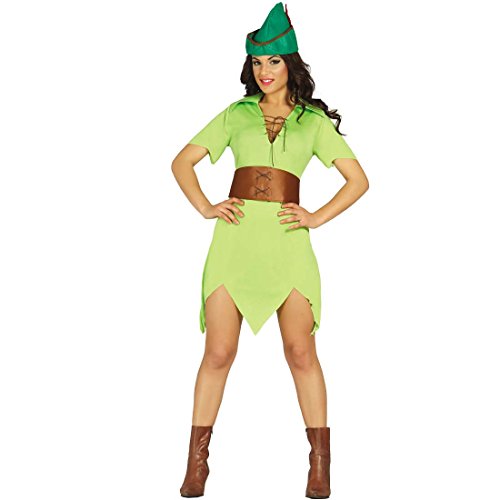 Amakando Atuendo Mujer de los bosques Disfraz arquera M 38/40 Vestimenta Robin Hood Mujer Ouifit Fiesta temática Cuentos Traje de Carnaval Medieval Vestido Edad Media Cazadora carnavalero