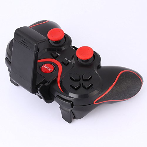 Amazingdeal365 - Mando para videojuegos con joysticks inalámbrico por Blueetooth con soporte ajustable para teléfonos Smartphones Android, tabletas, ordenadores, televisores Smart TV y con cajas de TV
