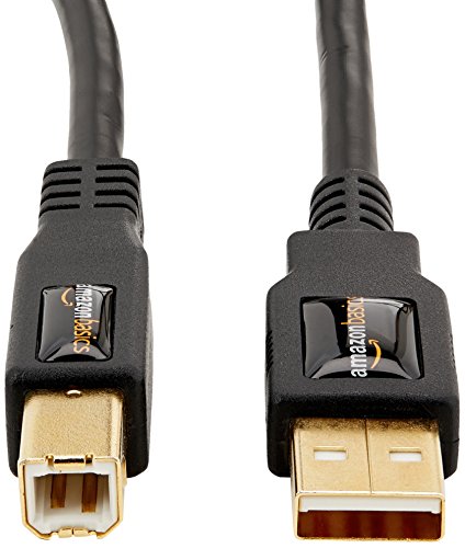 Amazon Basics - Cable USB 2.0 A macho a B macho con conectores dorados (3 m)