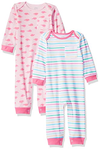 Amazon Essentials - Pack de 2 peleles para niña, Girl Dino, US NB (EU 56-62)