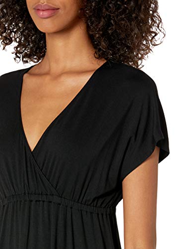 Amazon Essentials - Vestido de sobrepelliz para mujer, Negro, US M (EU M - L)