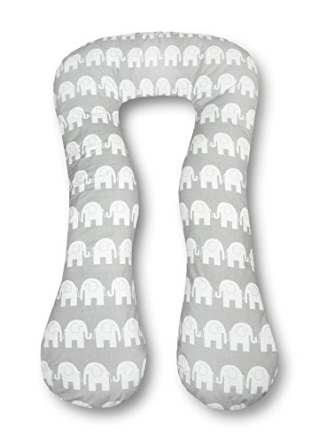 Amilian Almohada de embarazo para dormir, almohada para dormir de lado, incluye funda, para adultos, universal, grande, elefante, gris, tipo A pregnancy pillow bodypillow