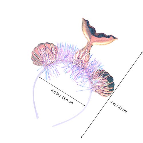 Amosfun Glitter Mermaid Tail mar Shell Diadema Diadema Tiara Corona Sirena Disfraz Sirena temática Fiesta de cumpleaños favores Regalos (Plata)