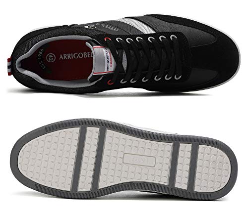 ARRIGO BELLO Zapatos Hombre Vestir Casual Zapatillas Deportivas Running Sneakers Corriendo Transpirable Tamaño 40-46 (L Negro Carbón, 42)