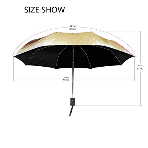 Arte Abstracto Turquía Paraguas Plegable Hombre Automático Abrir y Cerrar Antiviento Protección UV Ligero Compacto Paraguas para Viajes Playa Mujeres Niños Niñas