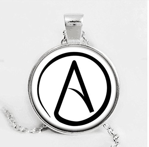 Ateo Símbolo Negro Plata Moda Joyería Colgante Collar Regalos Cristal Collar Colgante Suéter Cadena Regalo 2016 Más Nuevo