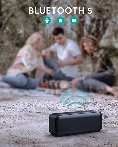 AUKEY Altavoz Bluetooth, Altavoz Portátil Bluetooth 5 con Sonido Estéreo TWS, 28 horas de reproducción, impermeabilidad IP67, perfecto para el hogar, fiestas, actividades al aire libre y viajes