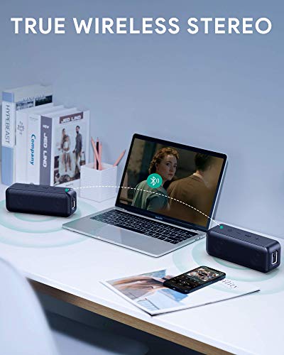 AUKEY Altavoz Bluetooth, Altavoz Portátil Bluetooth 5 con Sonido Estéreo TWS, 28 horas de reproducción, impermeabilidad IP67, perfecto para el hogar, fiestas, actividades al aire libre y viajes