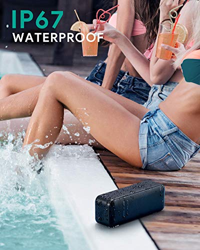 AUKEY Altavoz Bluetooth, Altavoz Portátil Bluetooth 5 con Sonido Estéreo TWS, 28 horas de reproducción, impermeabilidad IP67, perfecto para el hogar, fiestas, actividades al aire libre y viajes
