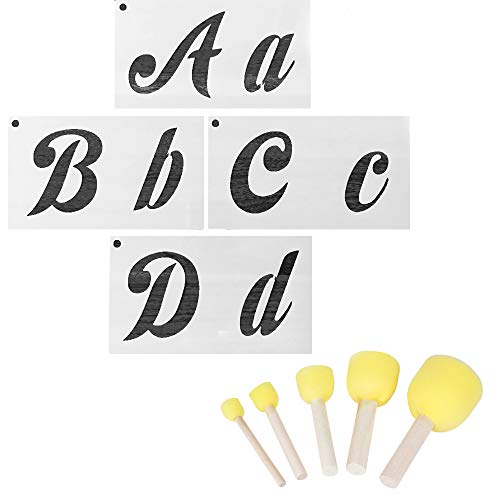 Aweisile Plantillas de Letras 40 Piezas Plantillas de Números de Letras Plantillas Letras Reutilizables Plantillas Plantilla Letras Spray para Dibujar sobre Papel Mueble Manualidades