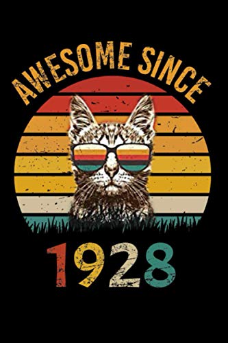 Awesome Since 1928: Regalo De Cumpleaños De 93 Años, Diarios Para Escribir Mujer, Tarjeta De Felicitación Alternativa.