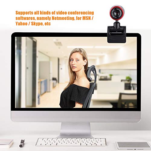 awstroe Webcam, USB2.0 con Mic 16MP HD Webcam Videoconferencia Cámara Web Cámara 360 ° para Computadora PC Laptop para Skype/MSN/Yahoo