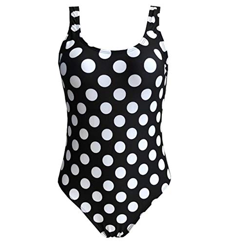 Bañador Vientre Plano Bandeau Traje de Baño Mujer Una Pieza Mujer Playa Natacion Bikinis con Relleno para Gorditas Monokini Bikini Señora Trajes de Baño Enteros Deportivo Punto Negro M