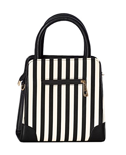 Banned Bolso Shopper Veraniego o Tote al Hombro con Tucán a Rayas Blanco y Negro