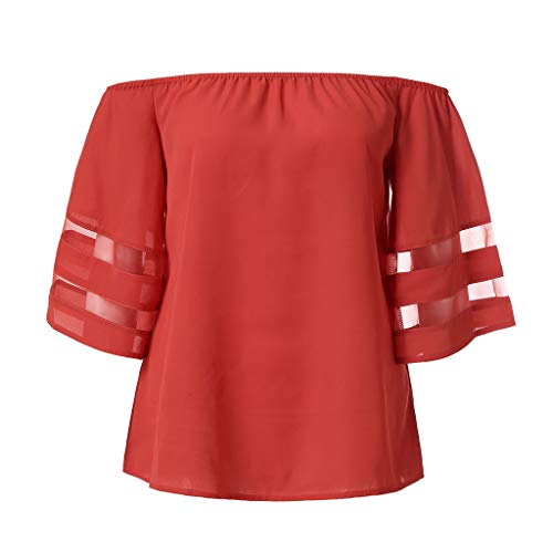 Berimaterry Camisa de Manga Corta de Botón de Mujer,Tallas Grandes Camisetas Mujer Manga Corta Camisas Mujer Verano Elegantes Estampado de Moda Casual para Mujer Fiesta Playa 2019 Mujer Elegante