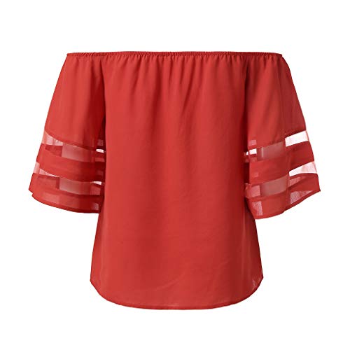 Berimaterry Camisa de Manga Corta de Botón de Mujer,Tallas Grandes Camisetas Mujer Manga Corta Camisas Mujer Verano Elegantes Estampado de Moda Casual para Mujer Fiesta Playa 2019 Mujer Elegante
