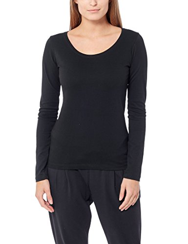 Berydale Camiseta de manga larga de mujer con cuello redondo, pack de 3, Negro, S