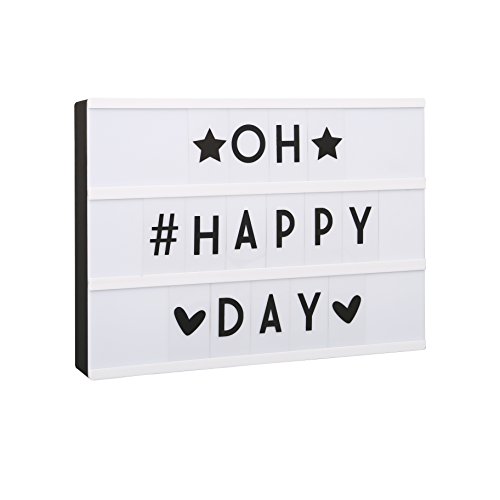 B.K.Licht Cinematic Light box A4, Caja de luz con 90 letras incl. USB, cinematográfica, Lightbox como Decoracion boda, Regalo original para cumpleaños, Decoración, IP20, 4,5 W