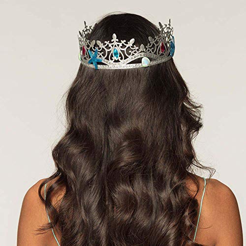 Boland 64556 – Corona de sirena, plata, para adultos, reina del mar, Nixe, tocado, carnaval, fiesta temática, Halloween
