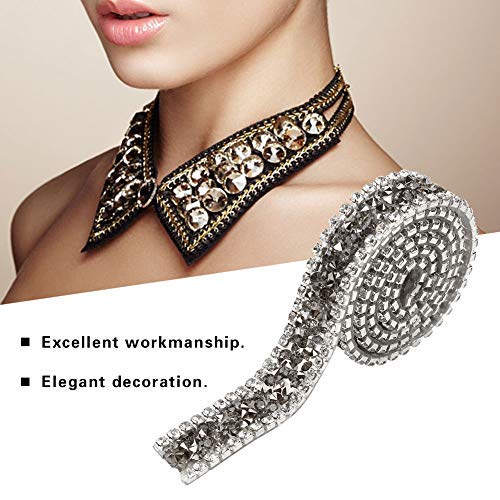 Borde de la cinta de diamantes de imitación, 1 yarda 15 mm Rollo de malla de diamante Rollo Sparkle Decoración de la cinta de diamantes de imitación de cristal para la ropa Vestido Cinturón(gris)
