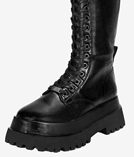 BOSANOVA Botas Altas Negras con Cordones Negro 38