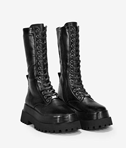 BOSANOVA Botas Altas Negras con Cordones Negro 38