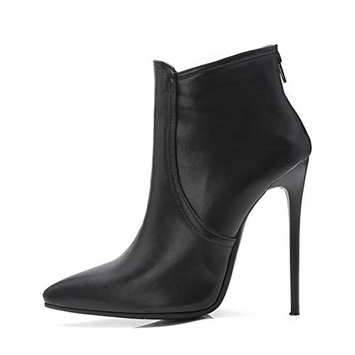 Botas para Mujer Tacones de Aguja Punta Estrecha Tacones Altos de Moda para Mujer Botas Sexis de Motocicleta para Discoteca Bombas de tacón Fino