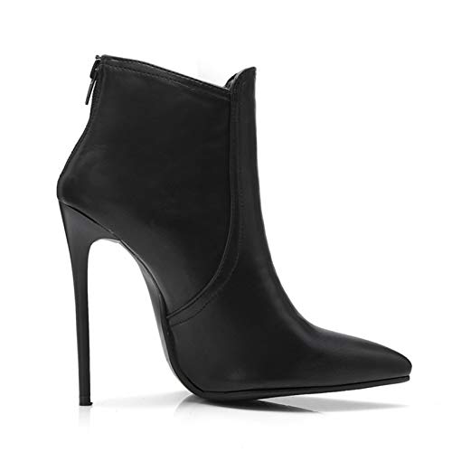 Botas para Mujer Tacones de Aguja Punta Estrecha Tacones Altos de Moda para Mujer Botas Sexis de Motocicleta para Discoteca Bombas de tacón Fino