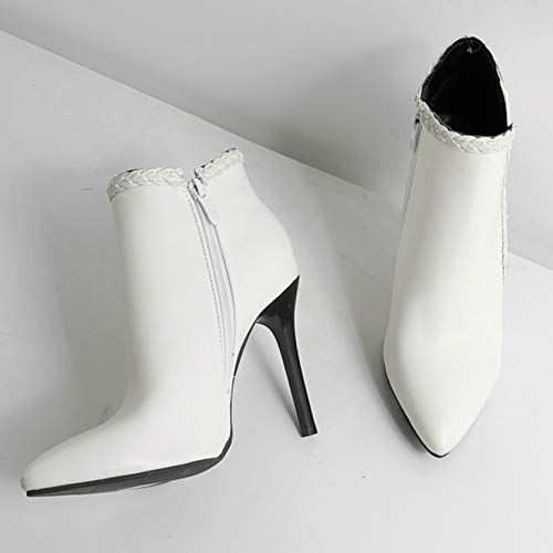 Botines con Punta Estrecha para Mujer Tacones Finos Sexis a la Moda Tacones Altos para Fiesta de Boda de Primavera y otoño