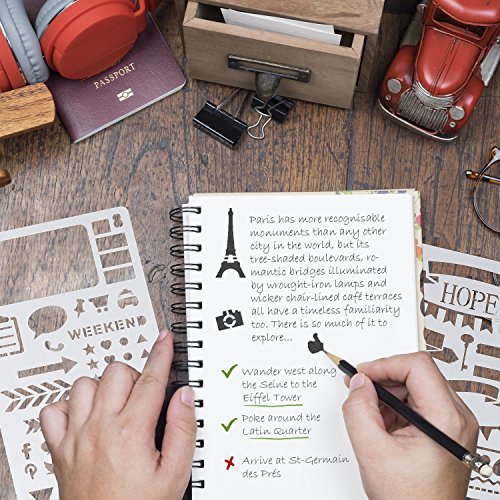 Bullet Journal Plantillas Letras，Letra Y Plantilla De PatróN Para Cuaderno, Diario, Pintura De áLbum De Recortes, Accesorios Para Manualidades Diario Molde De Dibujo Para NiñOs / Adultos 20 Sets