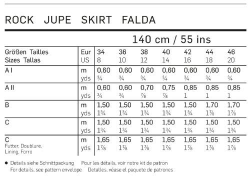 Burda Patrón 6904 Falda